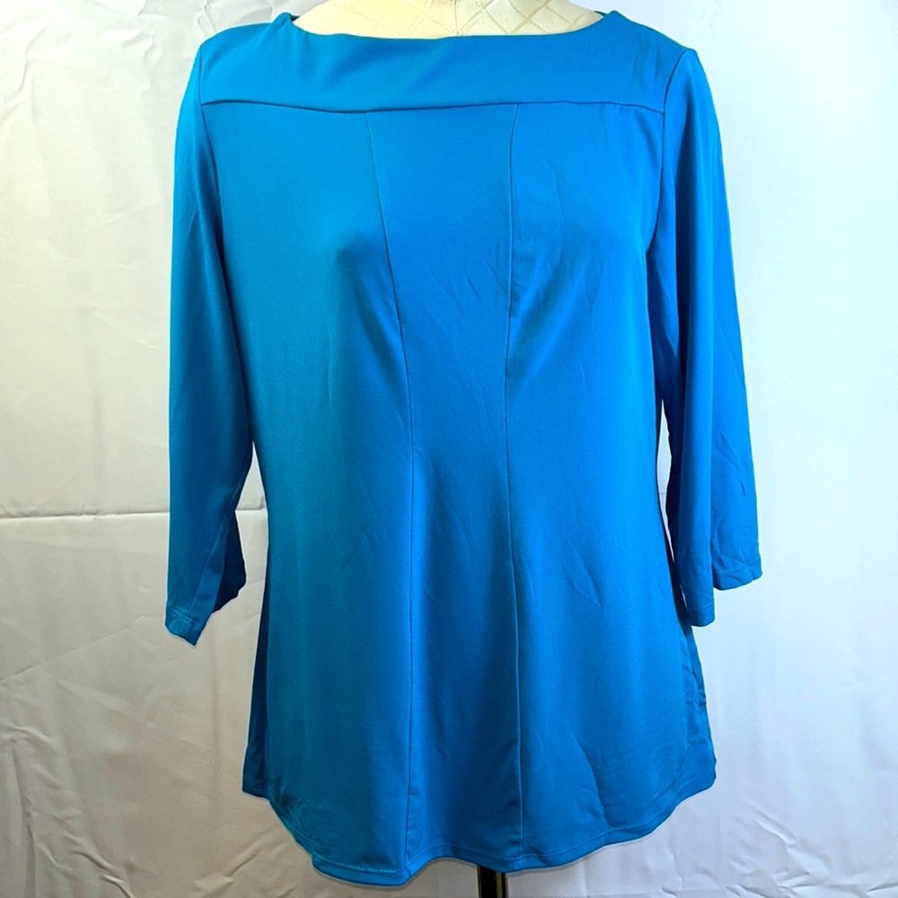 Simonton Says by George Simonton Size Medium Teal 3/4 Sleeve like new